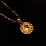 18K Golden Plated Spartan Warrior Men's Necklace of Stainless Steel Manntara