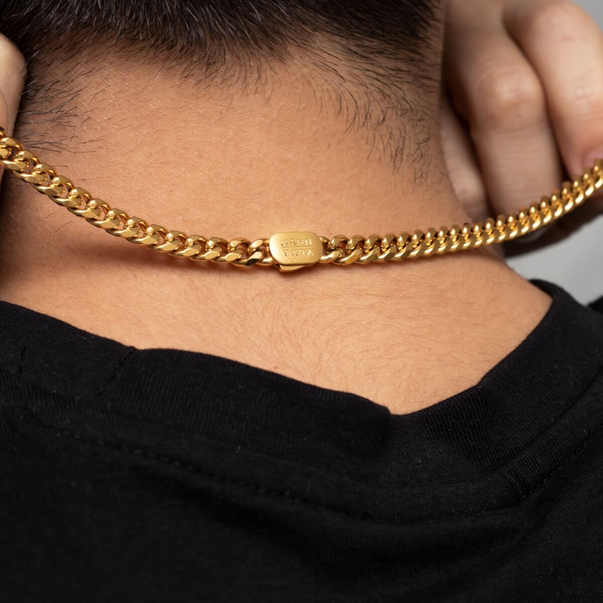 18K Gold Plated 5MM Cuban Link Chain for Men Manntara