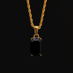 18K Gold Plated Black Onyx Men's Pendant of Stainless Steel Manntara