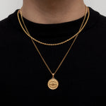 18K Gold Plated Compass Men's Pendant of Stainless Steel Manntara