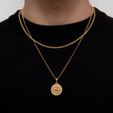 18K Gold Plated Compass Men's Pendant of Stainless Steel Manntara