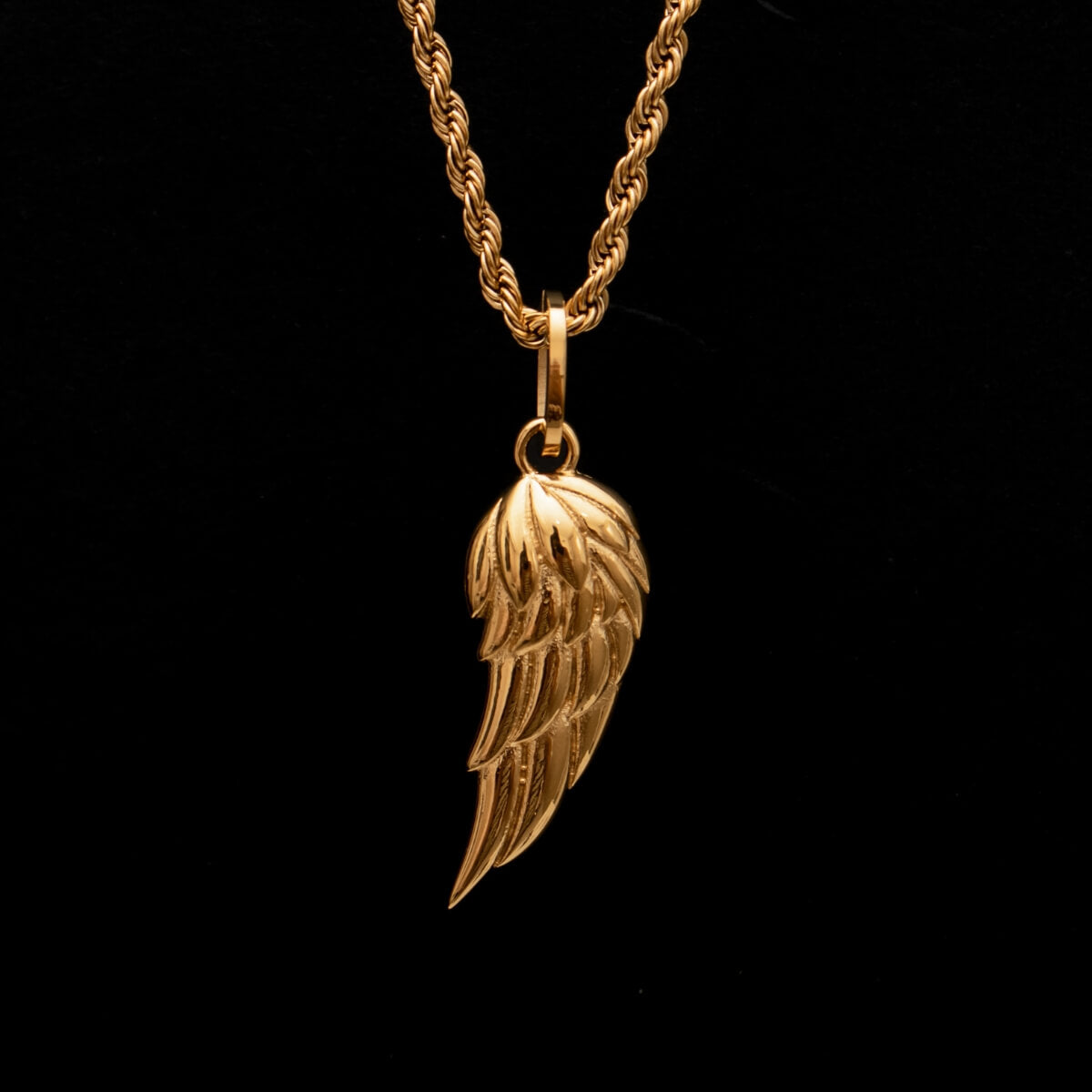 18K Golden Plated Angel Demon Wings Men's Necklace of Stainless Steel Manntara