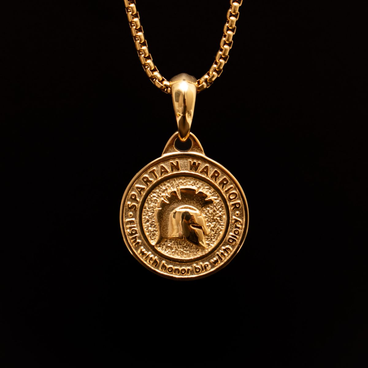 18K Golden Plated Spartan Warrior Men's Necklace of Stainless Steel Manntara