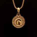 18K Golden Plated Spartan Warrior Men's Necklace of Stainless Steel Manntara