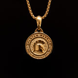 18K Golden Plated Spartan Warrior Men's Necklace of Stainless Steel Manntara