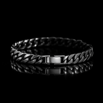 7.5 MM S925 Silver Cuban Link Chain Biker Bracelet for Men Manntara