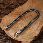 925 Sterling Silver Braided Chain Biker Bracelet for Men Manntara