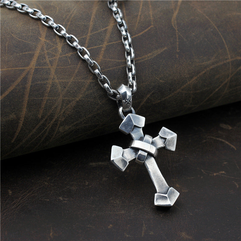 925 Sterling Silver Cross Necklace for Men Manntara