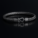 925 Sterling Silver Braided Chain Biker Bracelet for Men Manntara