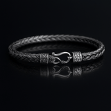 925 Sterling Silver Braided Chain Biker Bracelet for Men Manntara