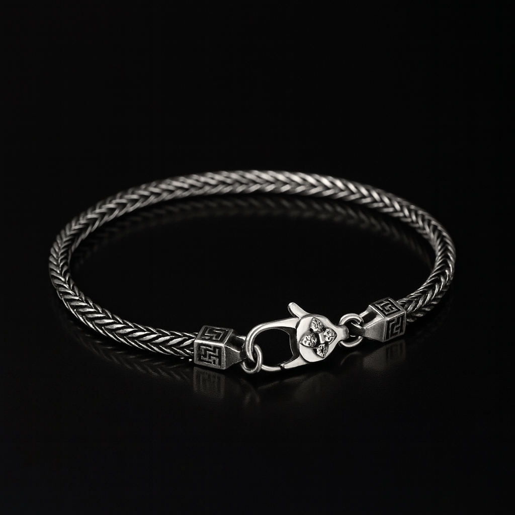 925 Sterling Silver Casual Hip-Hop Chain Bracelet for Men Manntara
