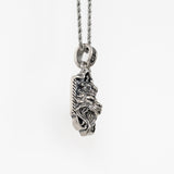 925 Sterling Silver Lion King Head with Crown Necklace Manntara