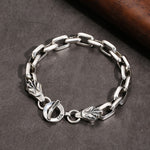 9MM S925 Silver Dragon Head Gothic Bracelet for Men Manntara