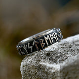 Celtic Viking Runes Men's Ring of Stainless Steel Manntara
