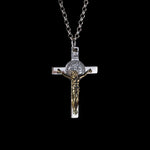 925 Silver Golden Crucifix Men's Necklace Manntara