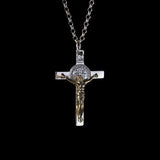 925 Silver Golden Crucifix Men's Necklace Manntara