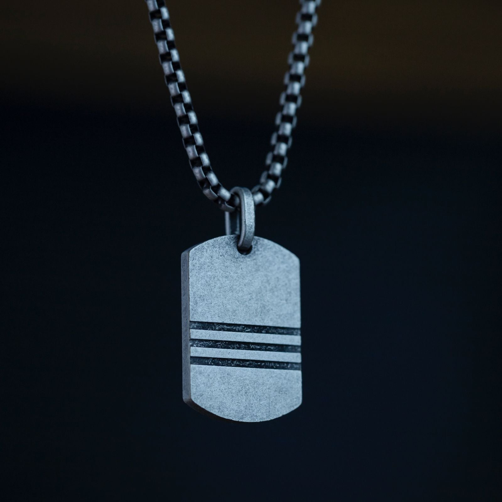 Men's Premium Silver Stainless Steel Minimalistic Military Necklace Manntara
