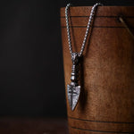 Men's Stainless Steel Catholic Heart & Cross Arrow Silver Necklace Manntara