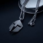 Men's Roman Gladiator Helmet Necklace of Silver Stainless Steel Manntara