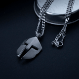Men's Roman Gladiator Helmet Necklace of Silver Stainless Steel Manntara