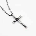 Men's Silver Cross Necklace Of Stainless Steel Manntara