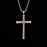 Men's Silver Cross Necklace Of Stainless Steel Manntara