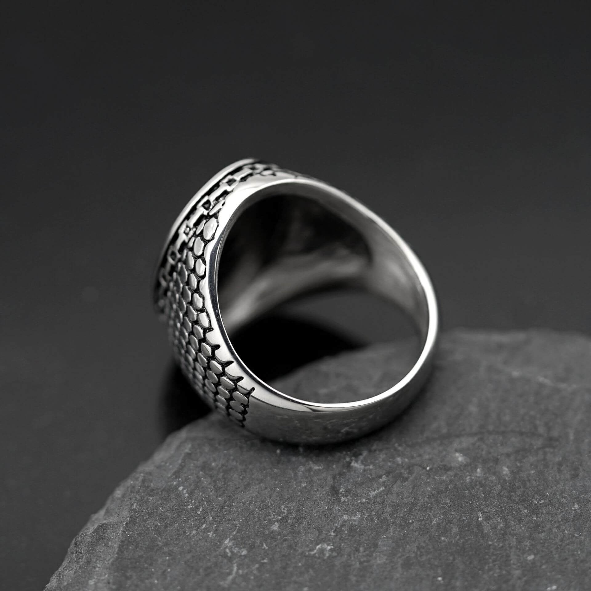 Men's Silver Stainless Steel Fashion Anchor Ring For Sea Lovers Manntara