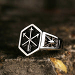 Men's Silver Stainless Steel Fashion Gothic Biker Ring With Arrow Design Manntara