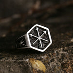 Men's Silver Stainless Steel Fashion Gothic Biker Ring With Arrow Design Manntara