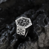 Men's Silver Stainless Steel Fashion Ring With Celtic Runes Manntara