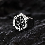Men's Silver Stainless Steel Fashion Ring With Celtic Runes Manntara