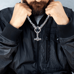 Men's Silver Stainless Steel Mjolnir Viking Necklace Manntara