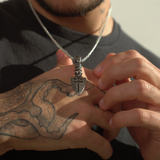 Men's Stainless Steel Catholic Heart & Cross Arrow Silver Necklace Manntara