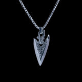 Premium Stainless Steel Silver Arrow Necklace For Men Manntara