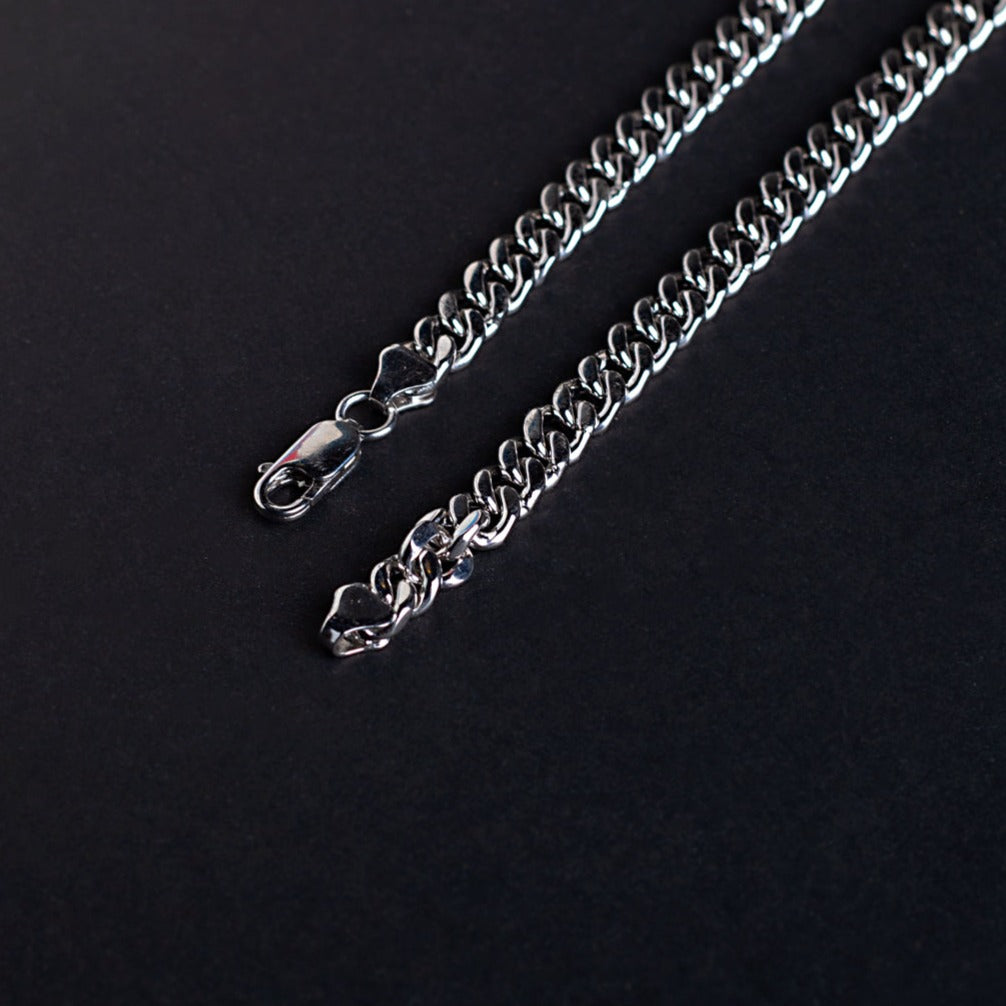 S925 Silver 6.5MM Jewelry Cuban Link Chain for Men Manntara
