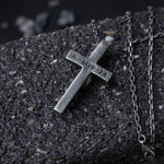 S925 Silver Black Gothic Cross with Snake Necklace For Men Manntara