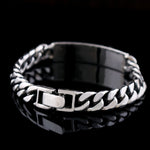 S925 Silver Casual Feather Blue Stone Bracelet for Men Manntara
