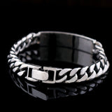 S925 Silver Casual Feather Blue Stone Bracelet for Men Manntara