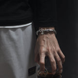 S925 Silver Chinese Dragon Chain Bracelet Bangle for Men Manntara