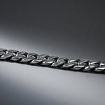 S925 Silver Cuban Link Chain Biker Bracelet for Men Manntara