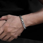 S925 Silver Cuban Link Chain Biker Bracelet for Men Manntara