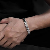 S925 Silver Cuban Link Chain Biker Bracelet for Men Manntara