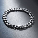 S925 Silver Cuban Link Chain Biker Bracelet for Men Manntara