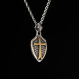 S925 Silver Golden Cross Locket Men's Necklace Manntara