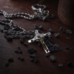 S925 Silver Golden Jesus Cross Crucifix Necklace For Men Manntara