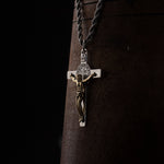 S925 Silver Golden Jesus Cross Crucifix Necklace For Men Manntara