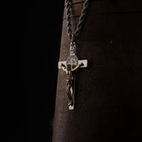 S925 Silver Golden Jesus Cross Crucifix Necklace For Men Manntara
