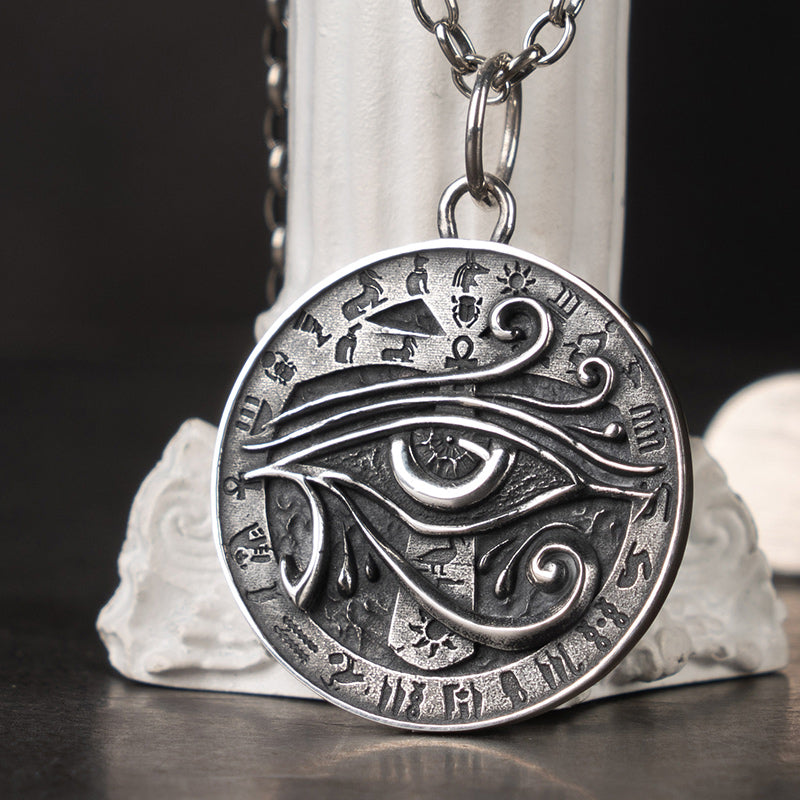 S925 Silver Horus Eye Hip-Hop Necklace For Men Manntara