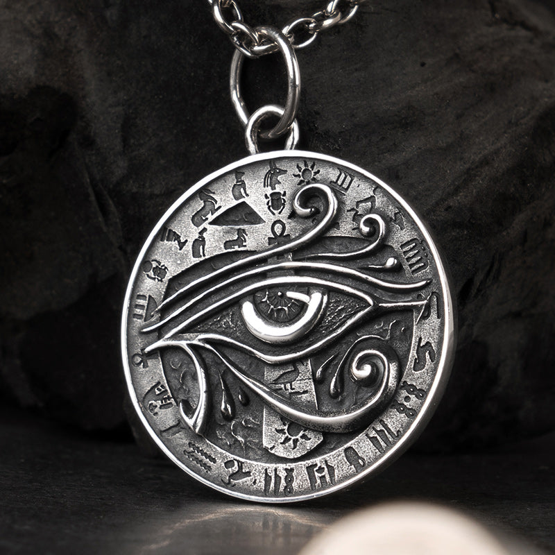 S925 Silver Horus Eye Hip-Hop Necklace For Men Manntara