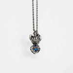 S925 Silver King Crown Casual Blue Stone Necklace for Men Manntara